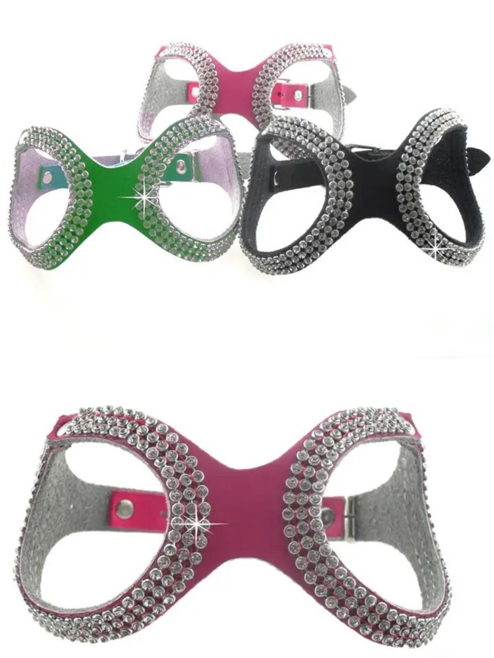 New Handmade bling leather dog harnesses